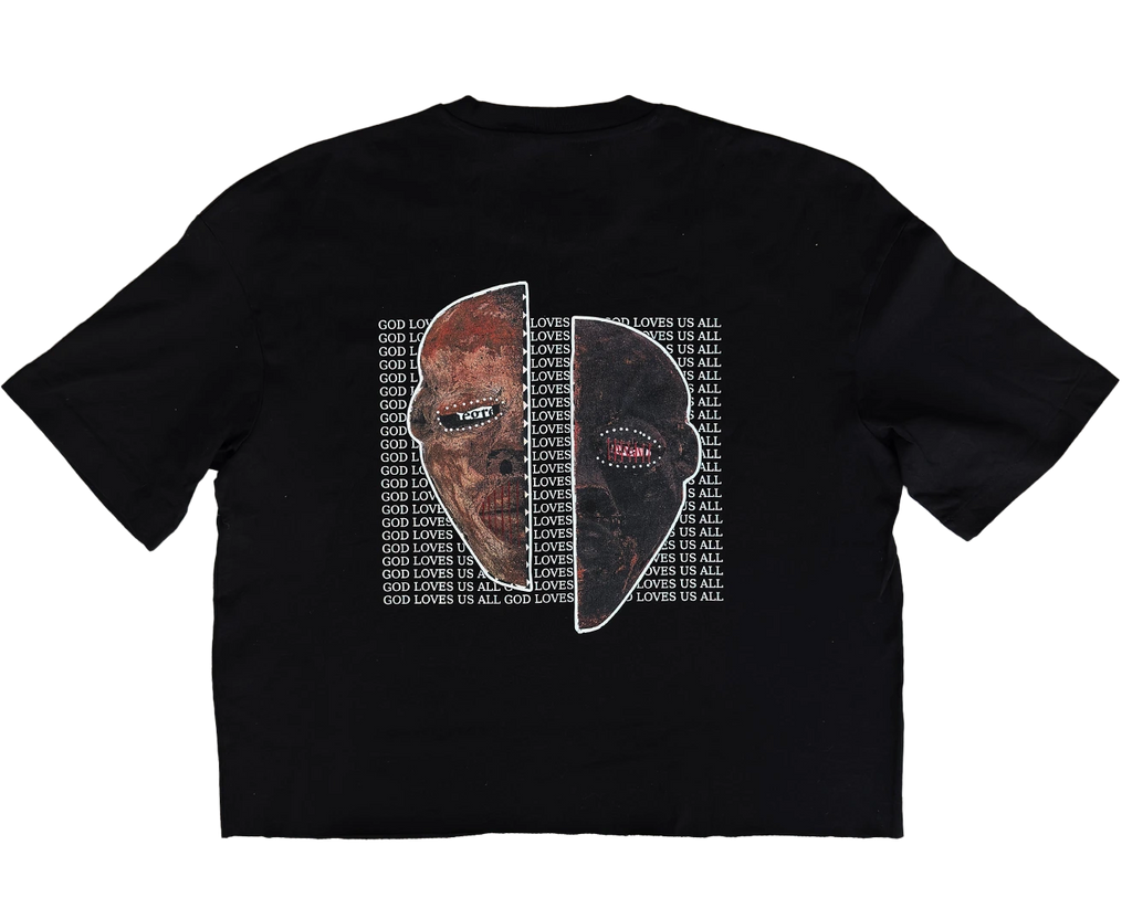 SPLIT FACE HIGH REZ TEE [BLACK]