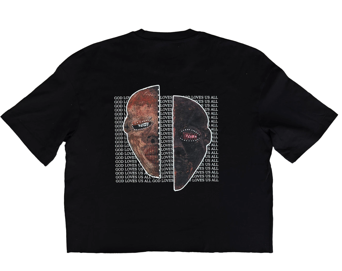 SPLIT FACE HIGH REZ TEE [BLACK]