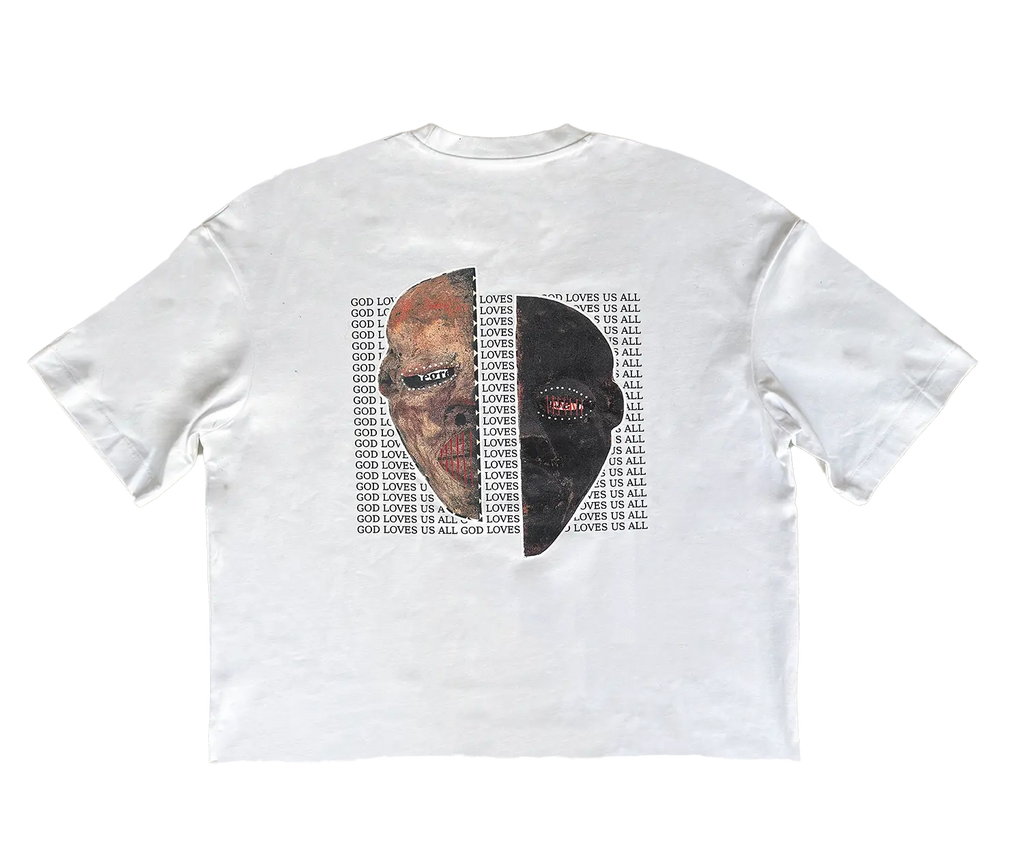 SPLIT FACE HIGH REZ TEE [WHITE]