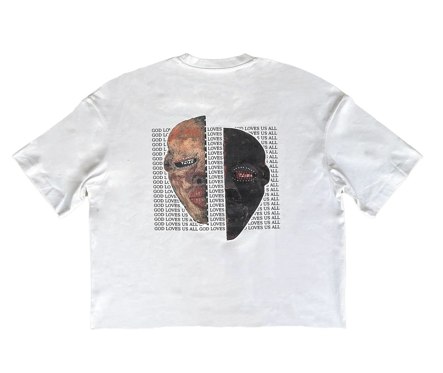 SPLIT FACE HIGH REZ TEE [WHITE]